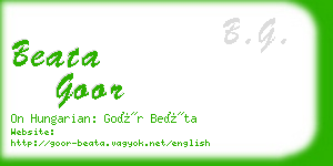 beata goor business card